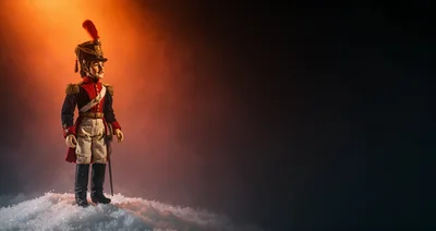 Toy Soldier Figurine Standing In Snow