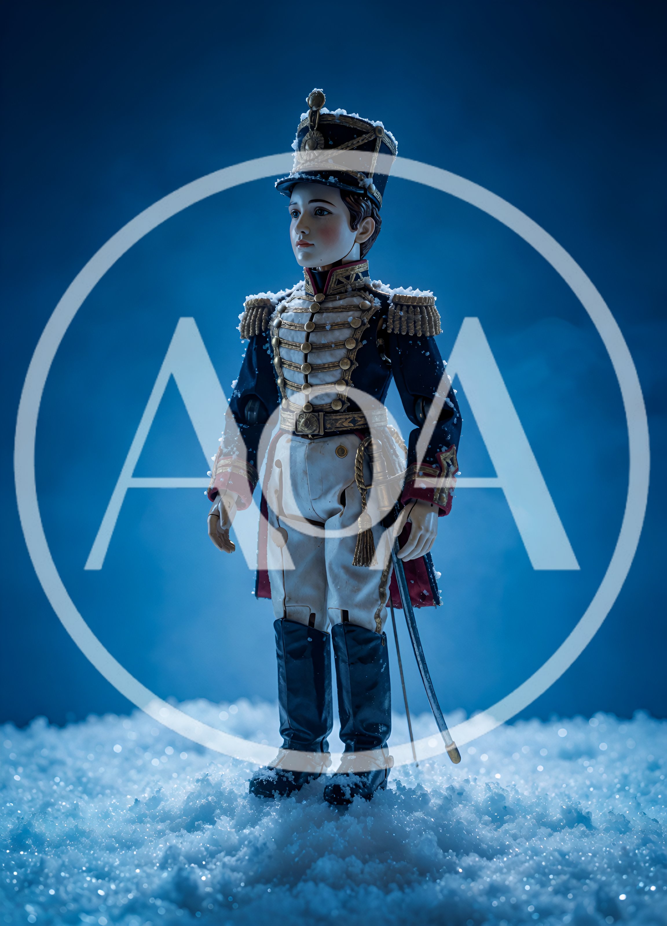 Nutcracker Soldier Doll Standing In The Snow