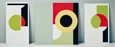 Three Modern Abstract Geometric Art Prints