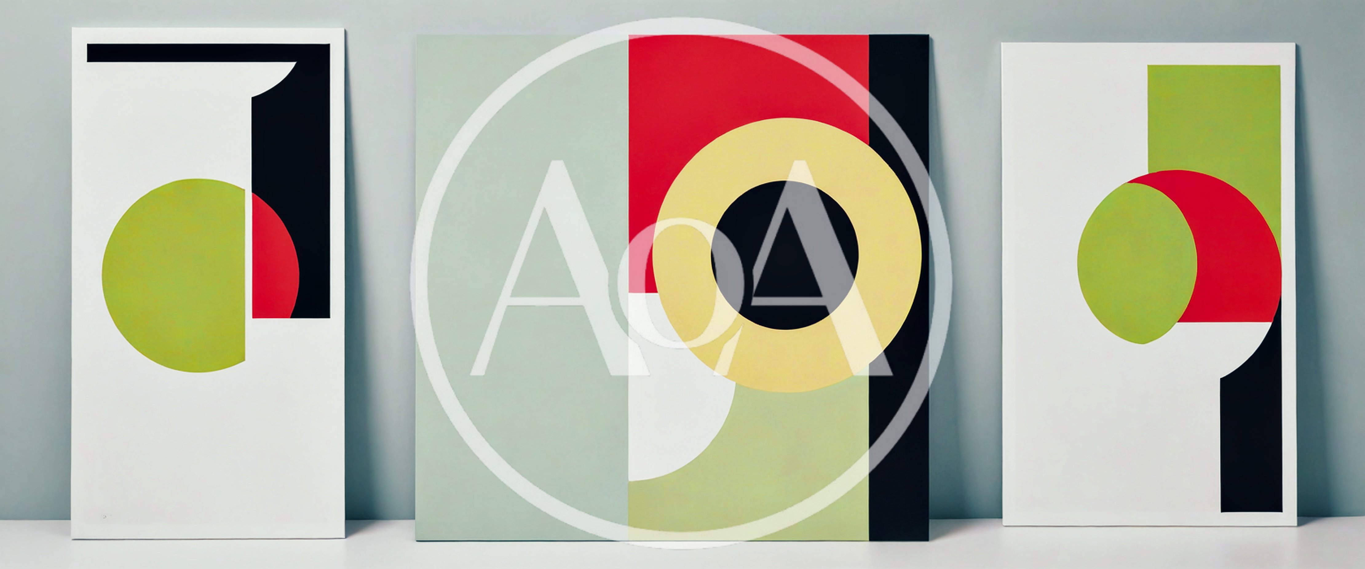 Three Modern Abstract Geometric Art Prints