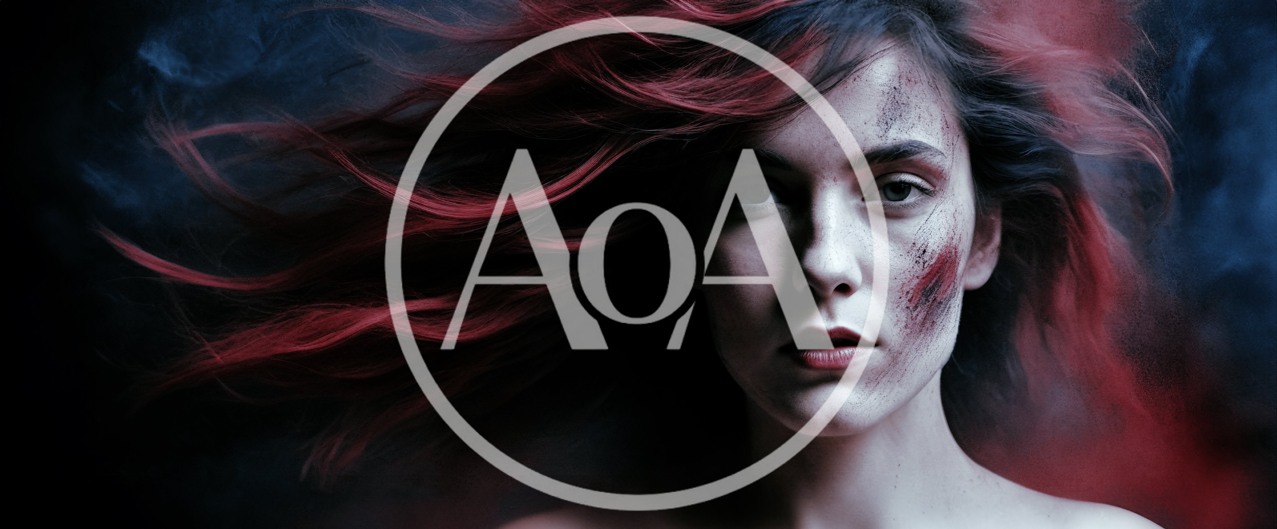 Portrait Of A Woman With Red Hair And Smudged Makeup