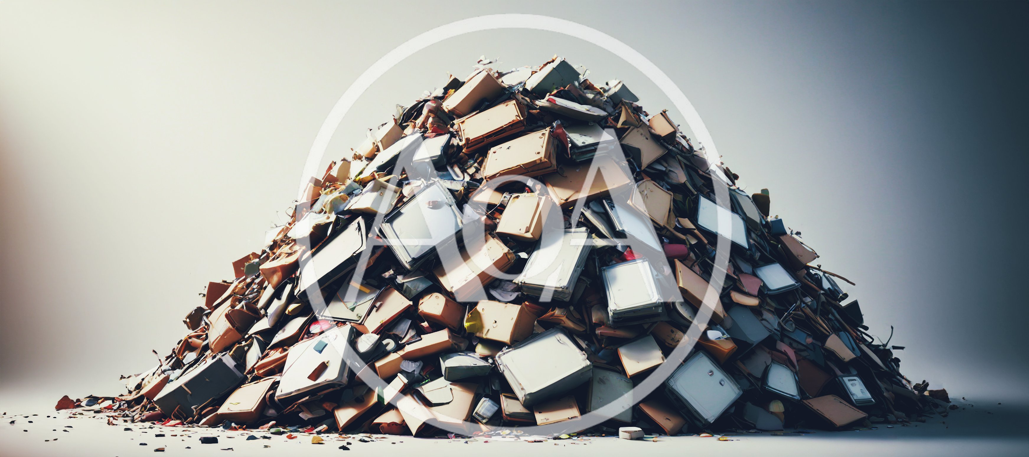 Large Pile Of Discarded Electronic Waste And Computers