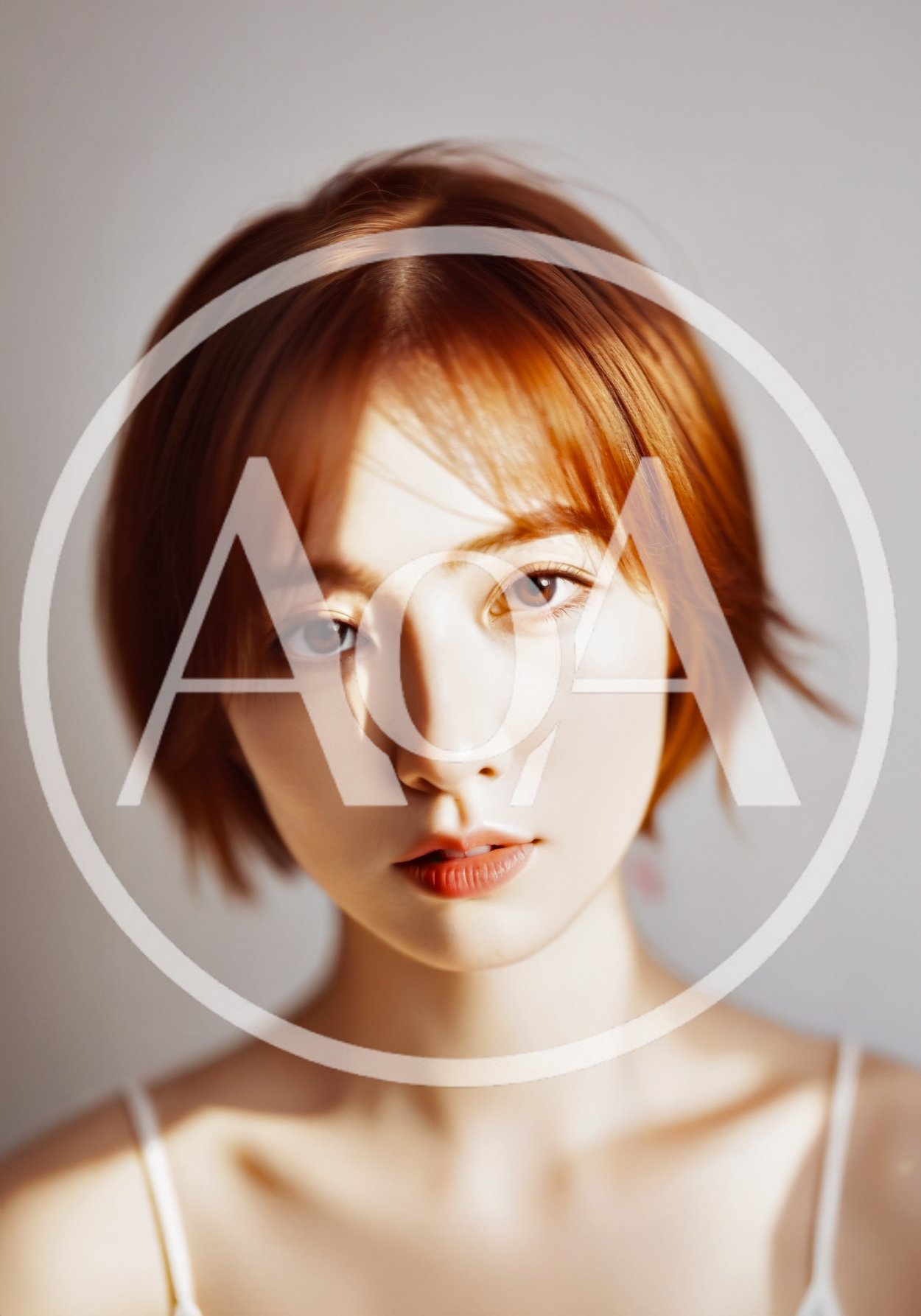 Portrait Of A Young Woman With Short Red Hair