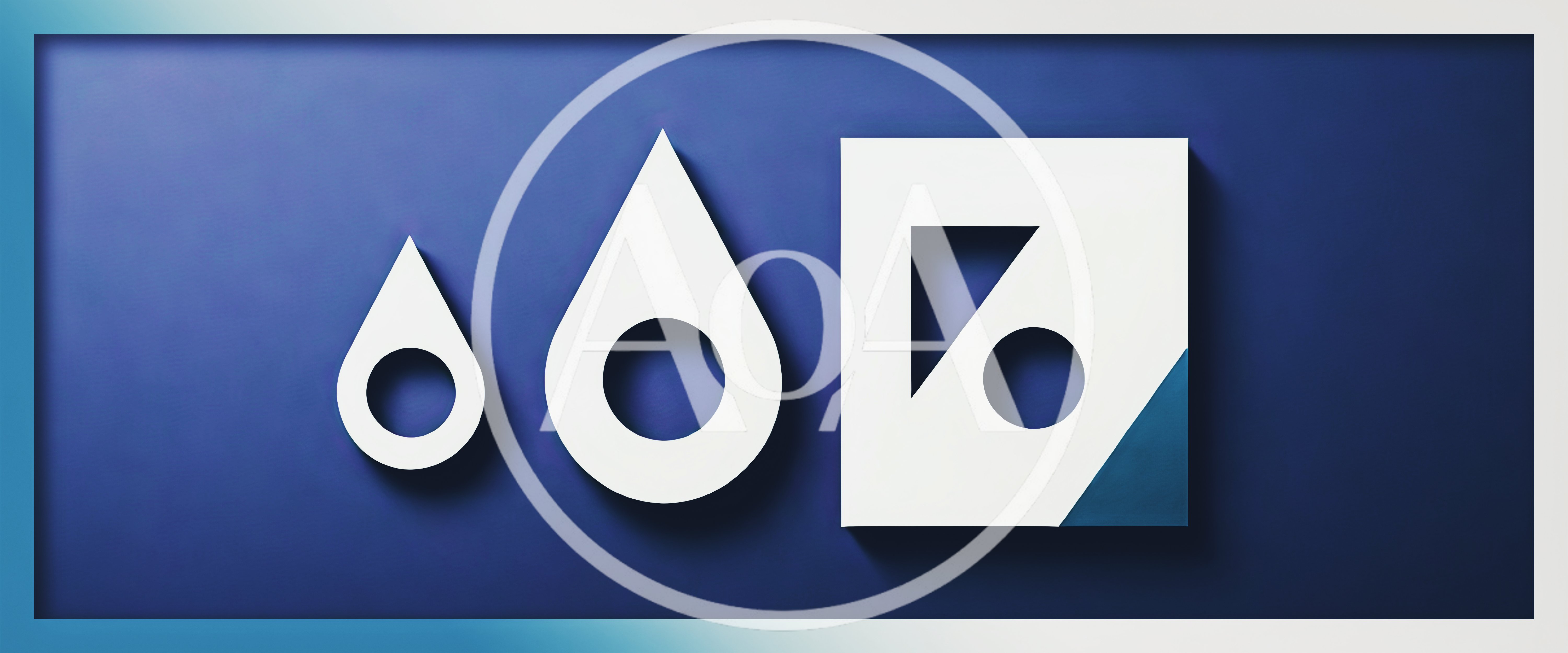 Minimalist White Geometric Icons On Blue Background