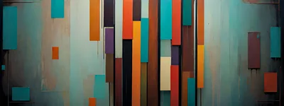Abstract Painting With Vertical Rectangular Color Blocks