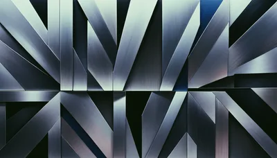 Abstract Metallic Geometric Surface With Sharp Angular Panels