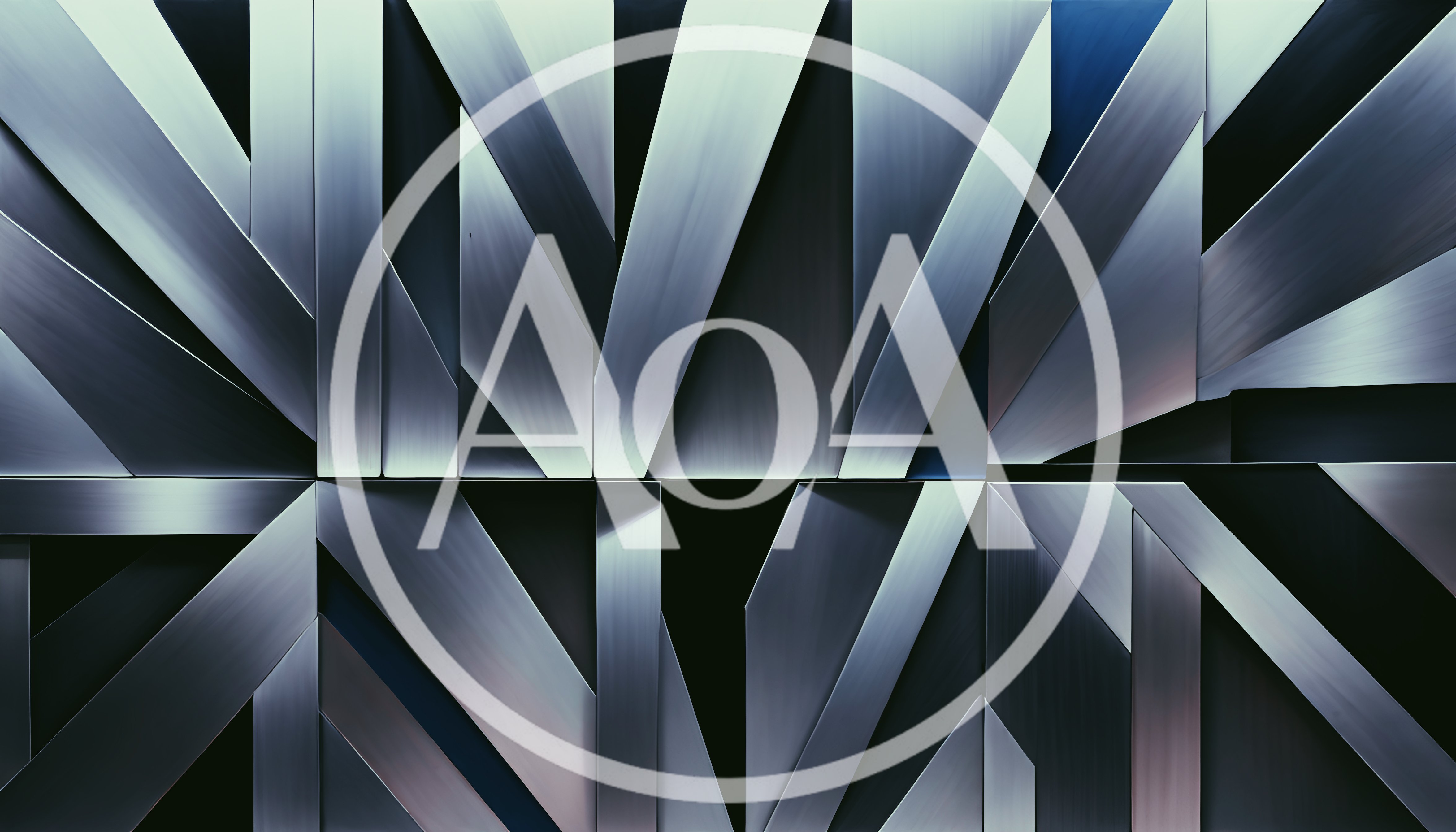 Abstract Metallic Geometric Surface With Sharp Angular Panels