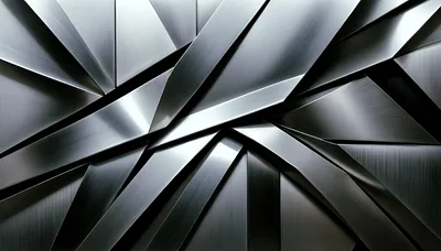 Abstract Geometric Metallic Surface With Sharp Angular Panels