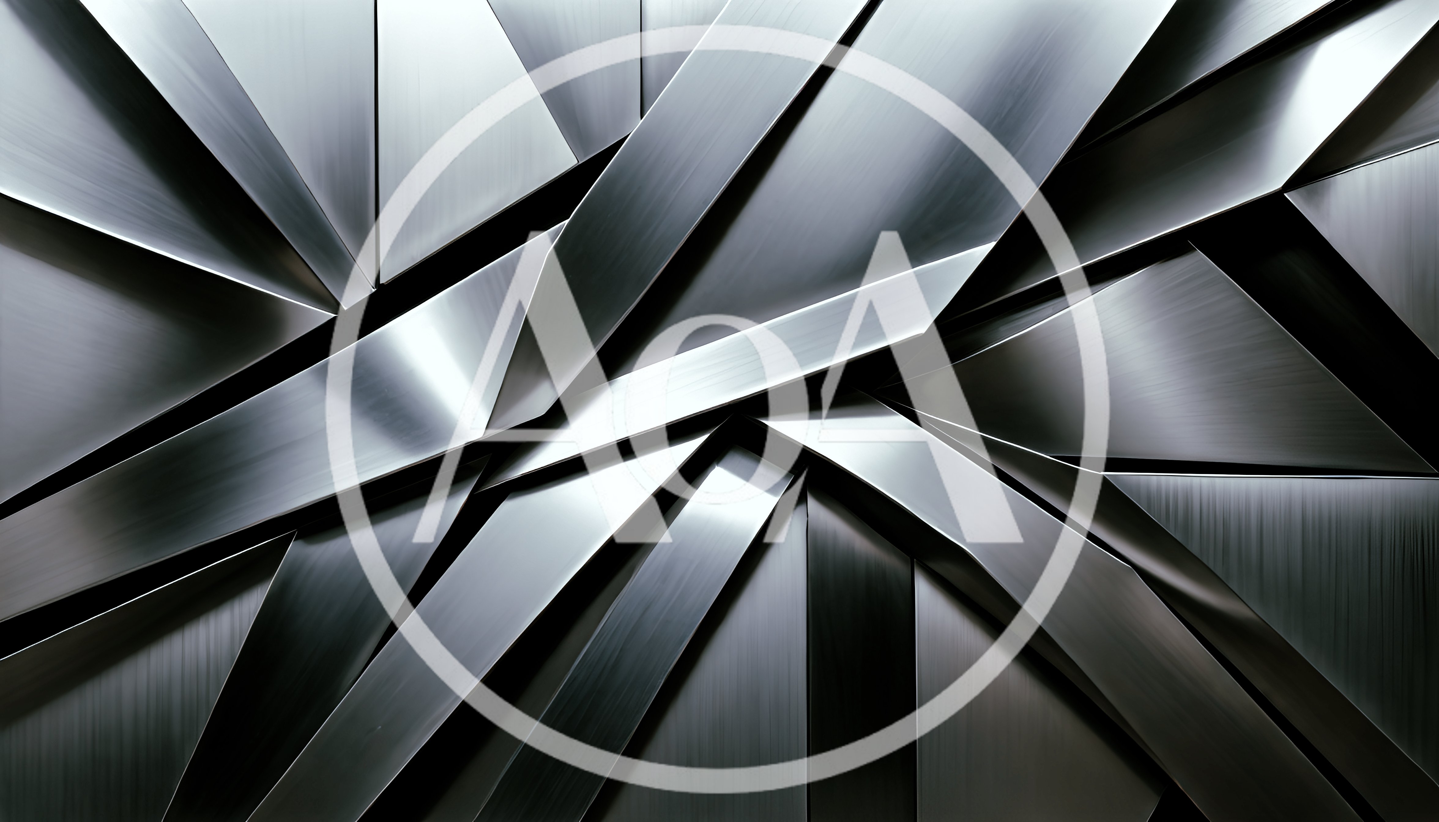 Abstract Geometric Metallic Surface With Sharp Angular Panels