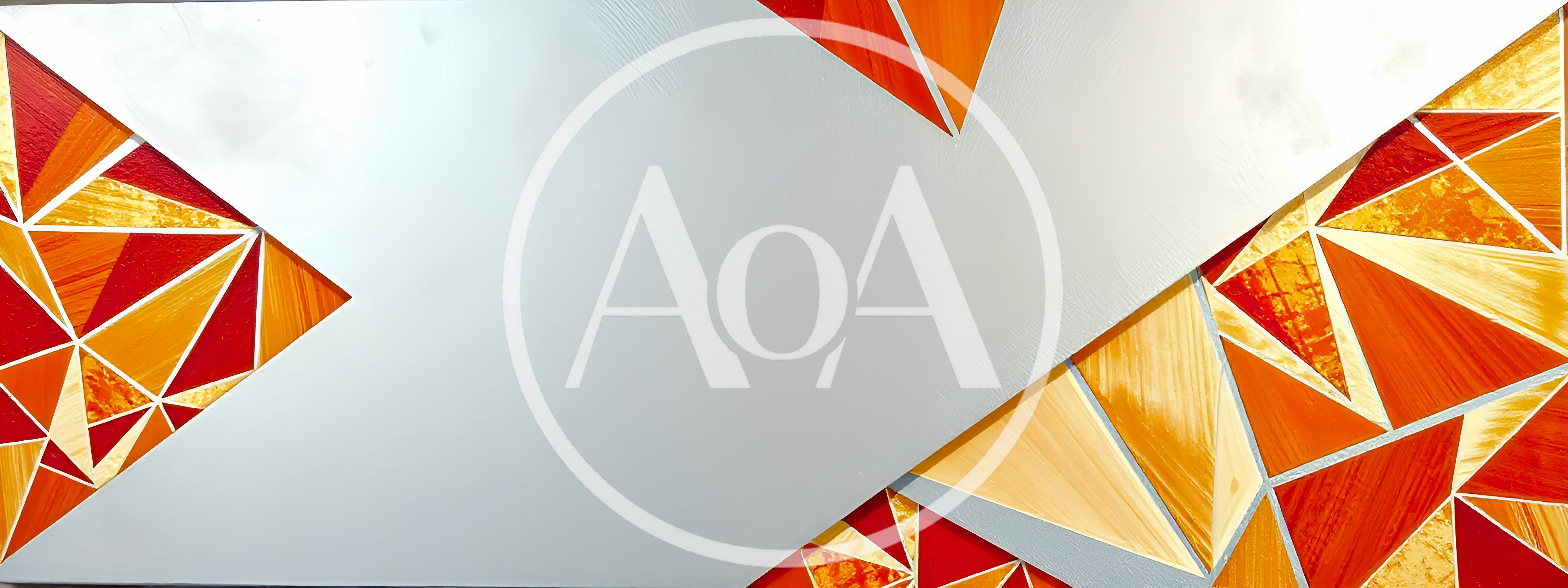 Abstract Geometric Art With Orange And Red Triangles
