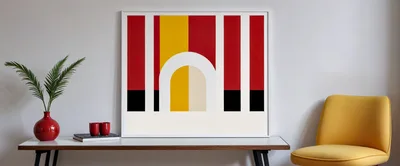Modern Minimalist Art Print In A Stylish Living Room