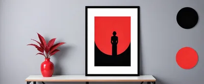 Minimalist Art Print Featuring A Silhouette On A Table