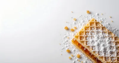 Wafer Cookie With Apricot Jam And Powdered Sugar