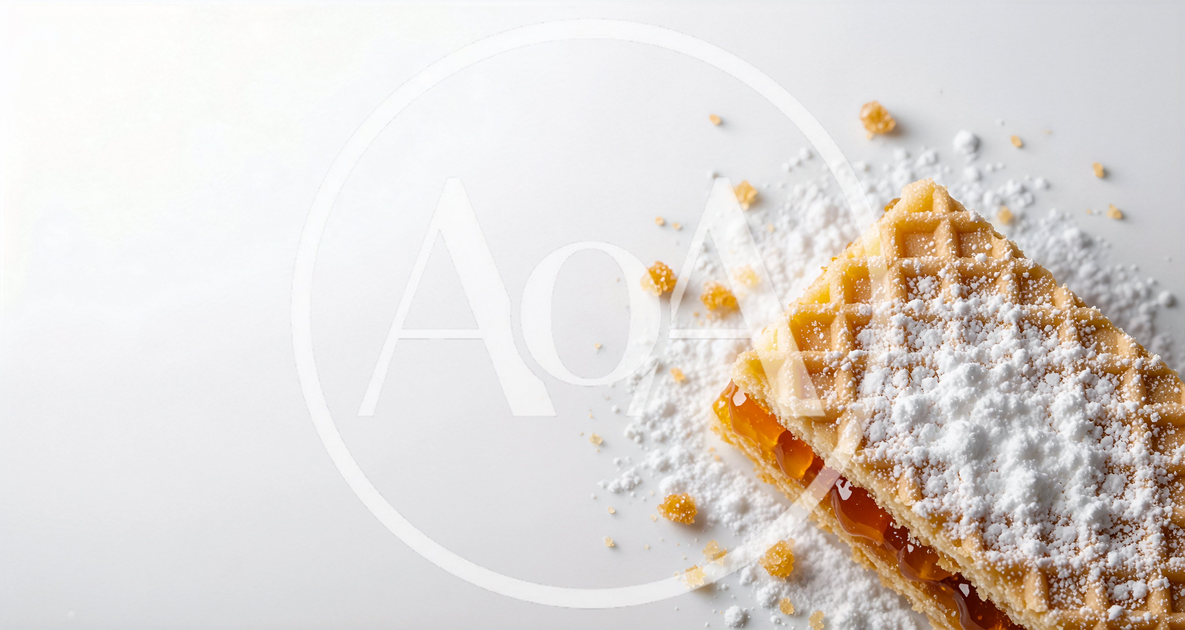 Wafer Cookie With Apricot Jam And Powdered Sugar