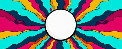 Abstract Psychedelic Background With Central White Circle
