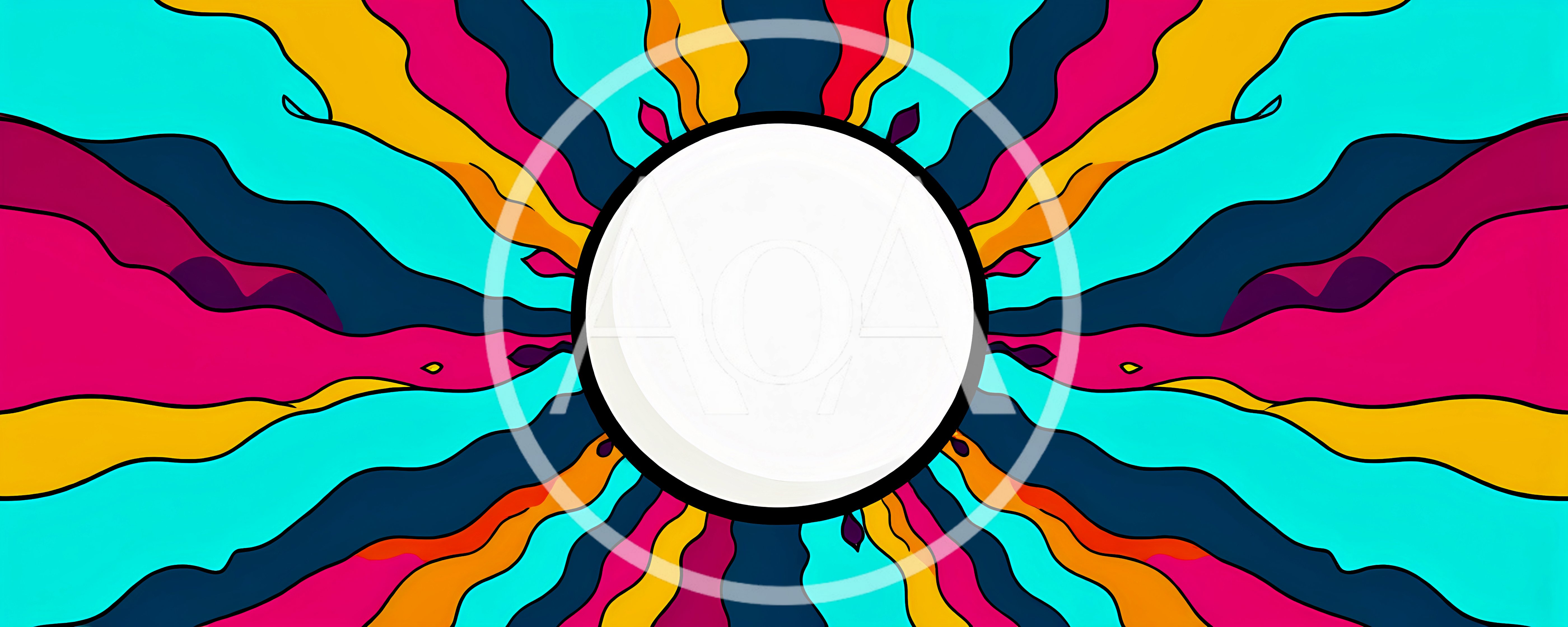 Abstract Psychedelic Background With Central White Circle