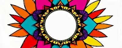 Colorful Hand Drawn Mandala Flower Pattern
