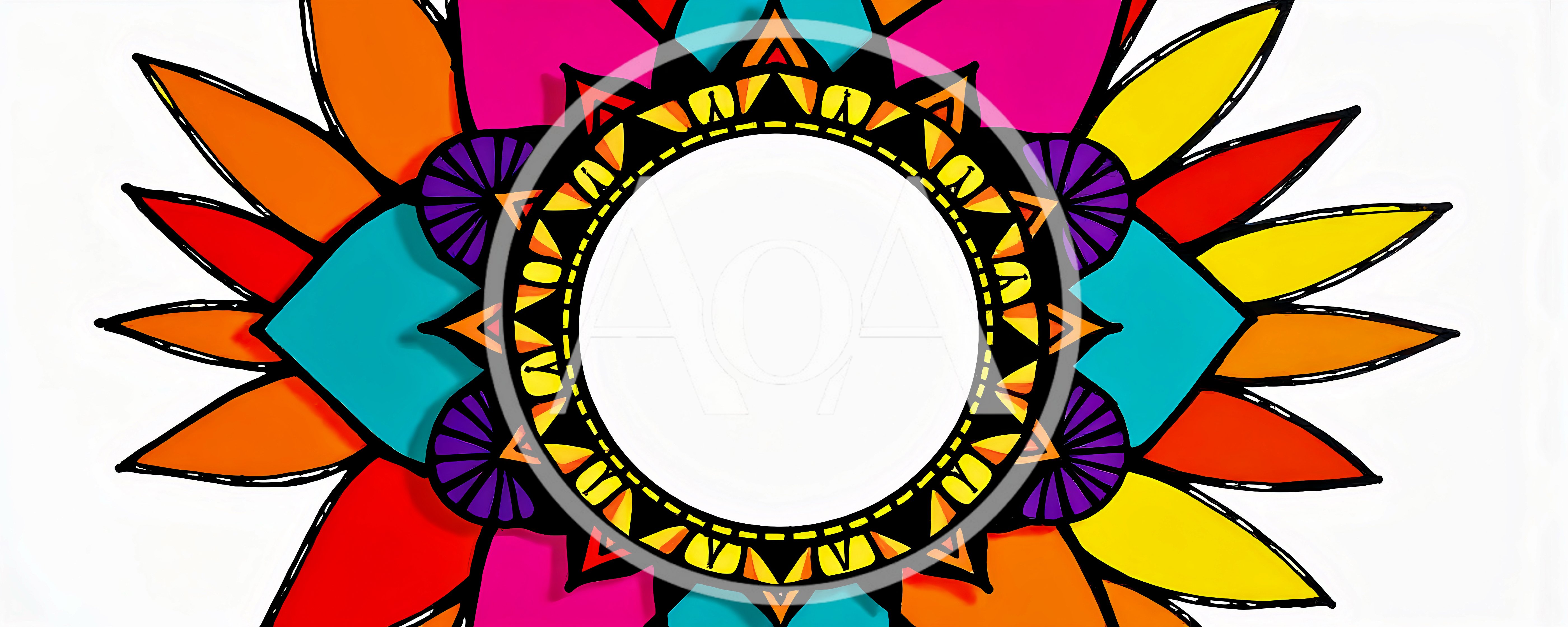 Colorful Hand Drawn Mandala Flower Pattern