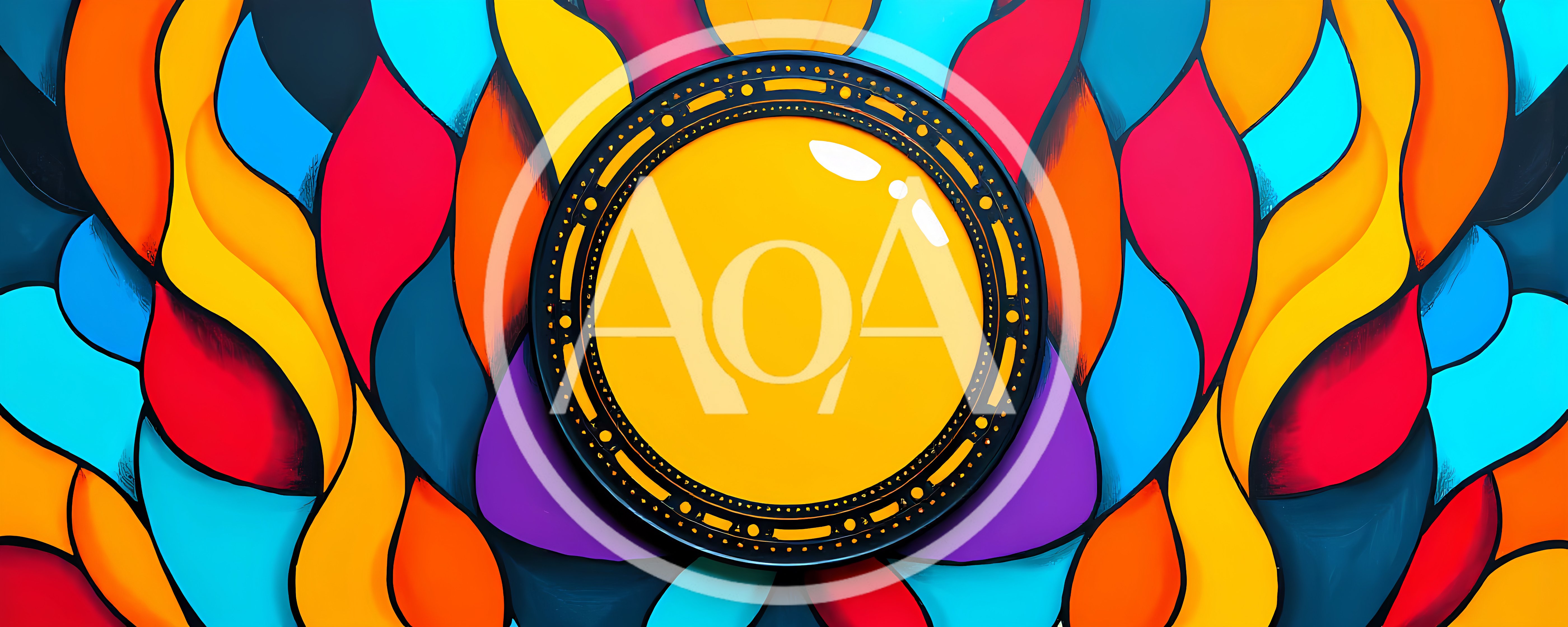 Abstract Colorful Wavy Background With Central Yellow Circle