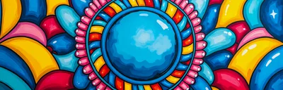 Abstract Colorful Psychedelic Circular Pattern Background