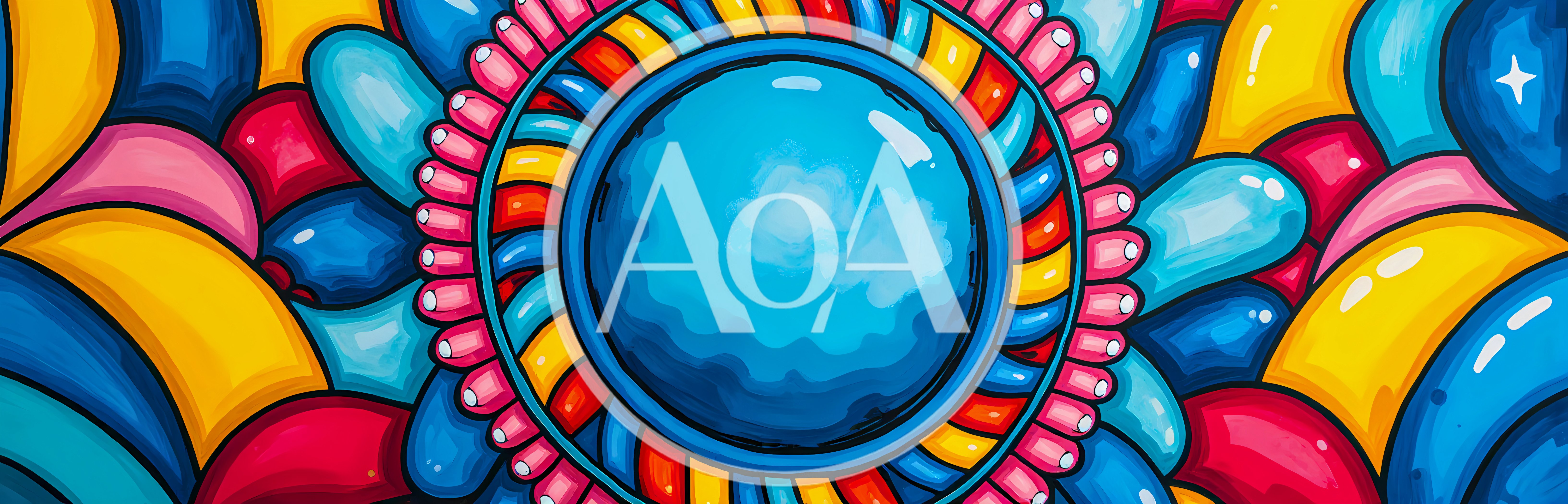 Abstract Colorful Psychedelic Circular Pattern Background