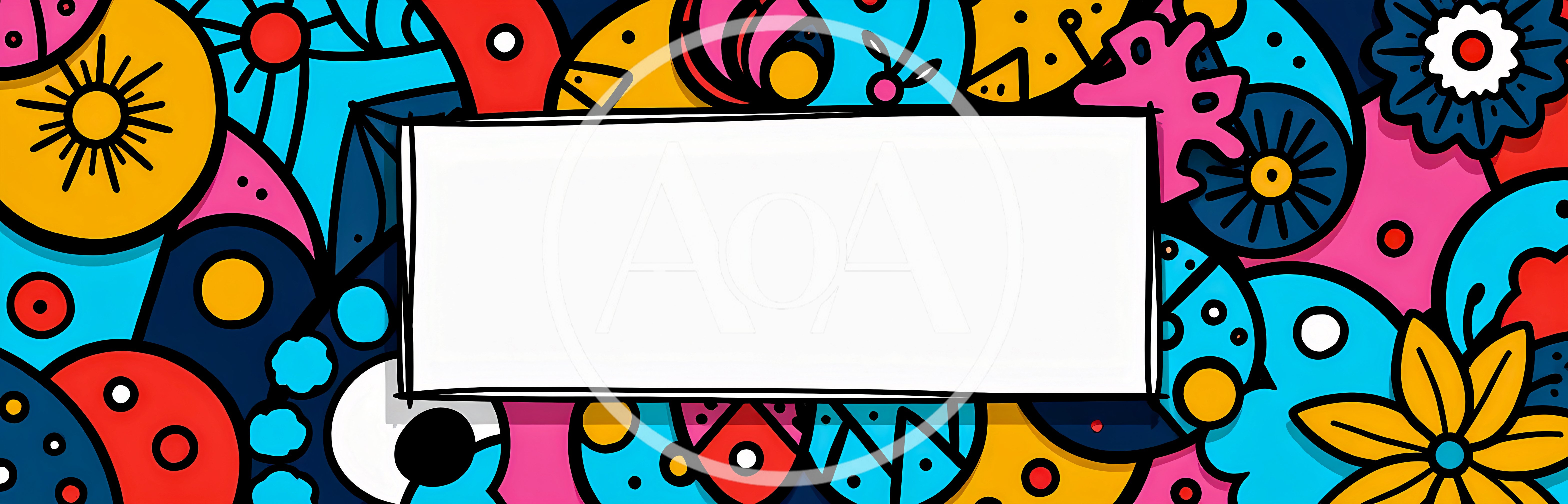 Colorful Abstract Doodle Art Background With Blank Frame