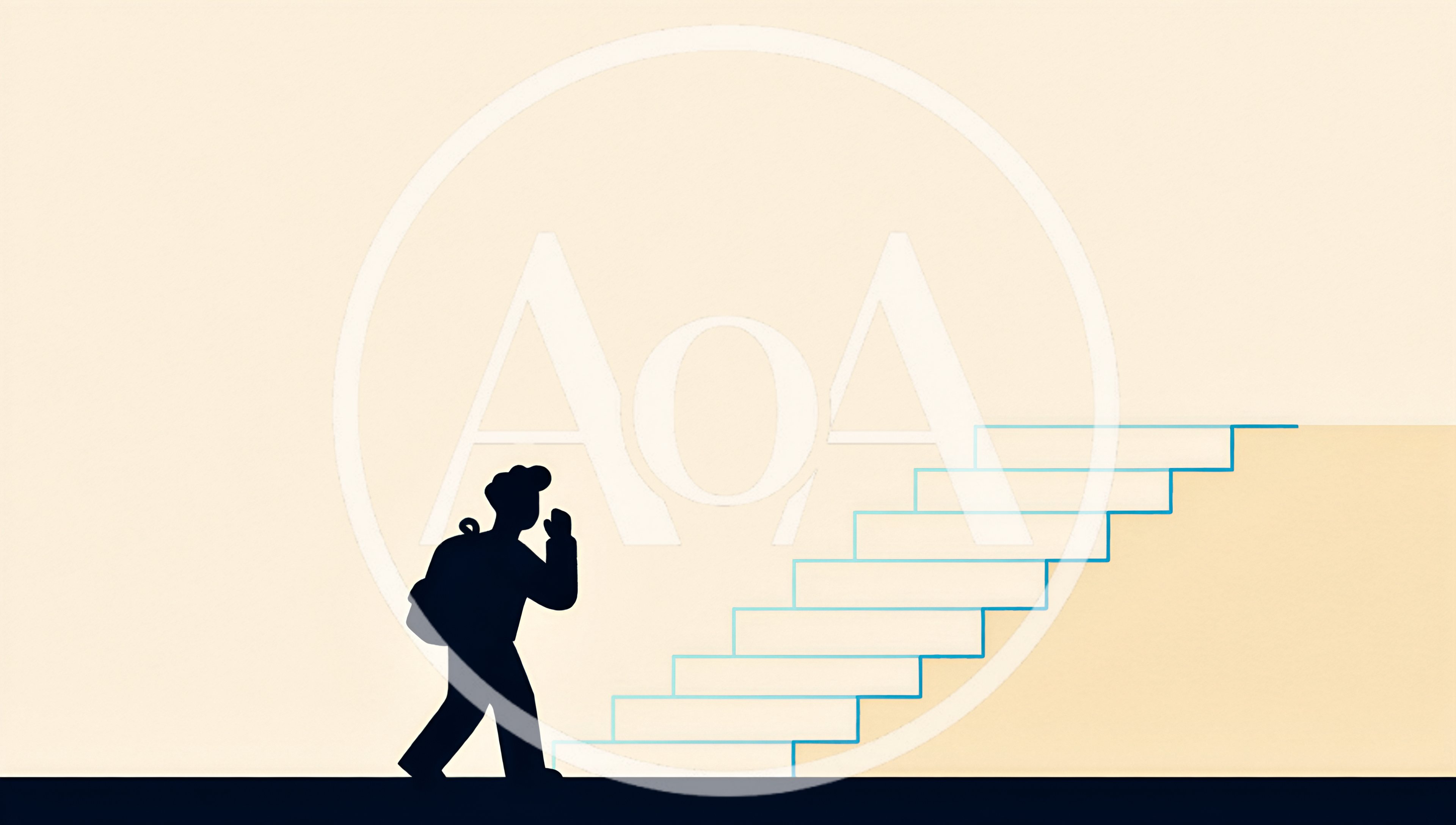 Silhouette Of A Student Walking Toward Stairs