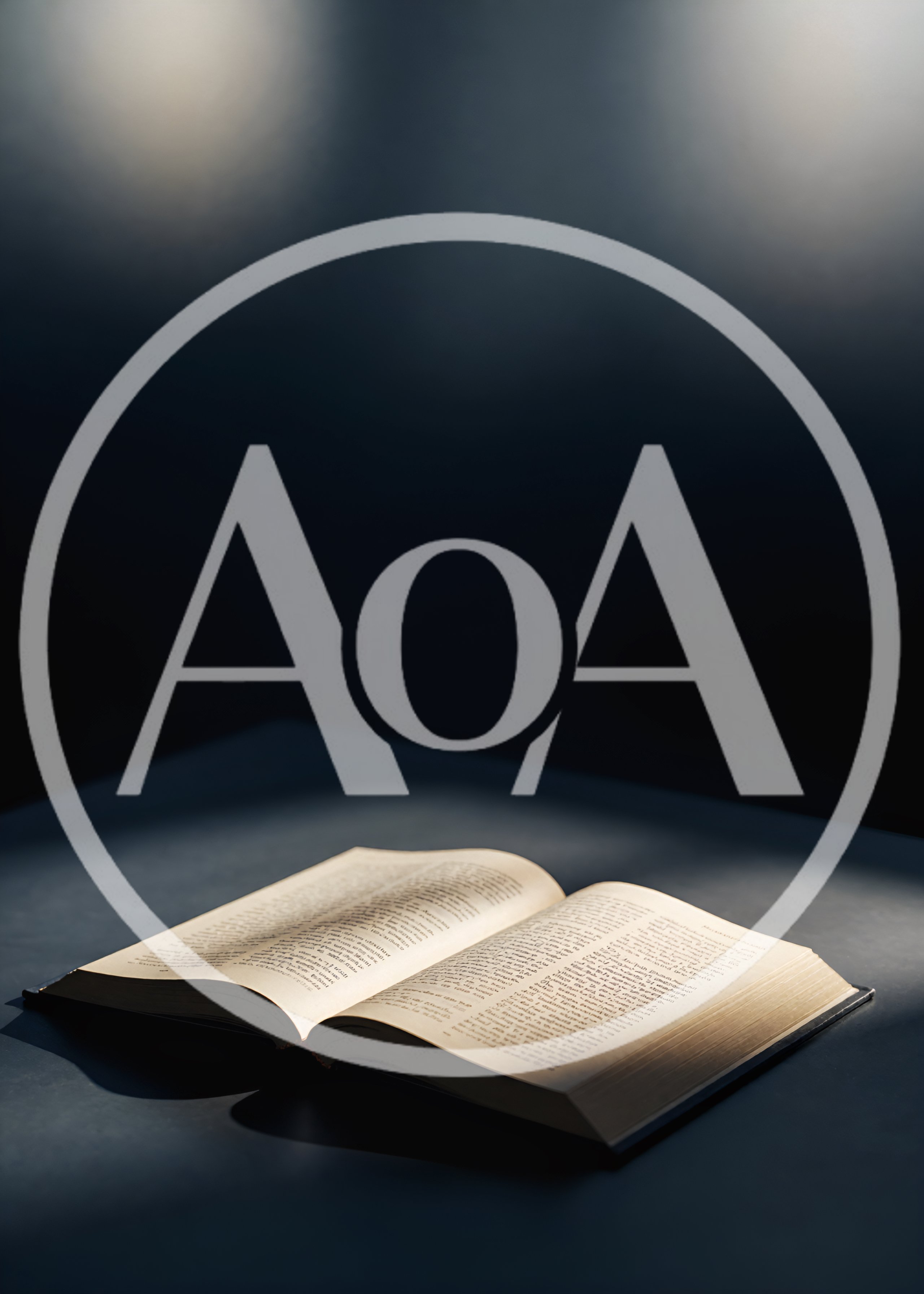 Open Book Illuminated by Soft Spotlight