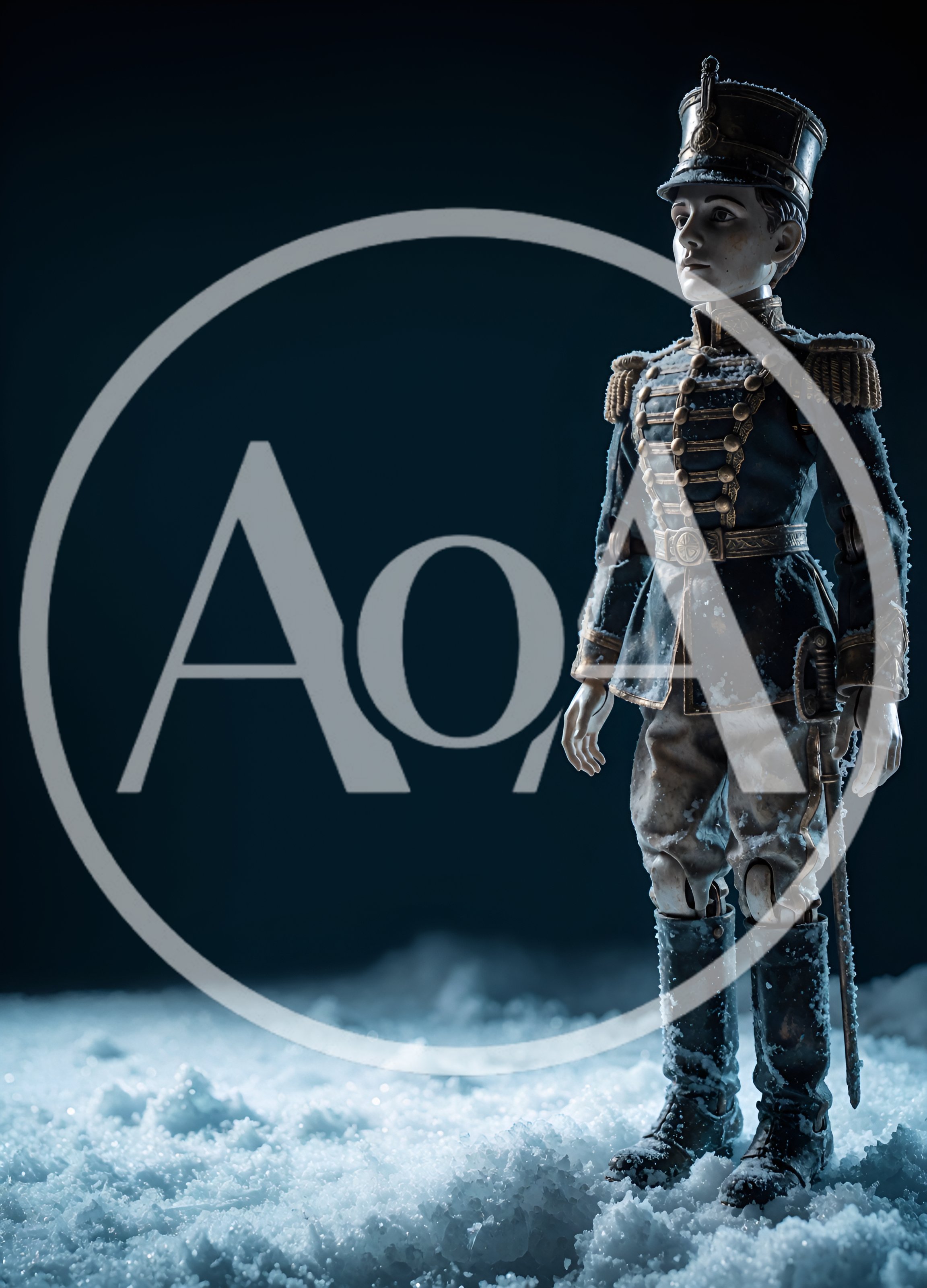Toy Soldier Figurine Standing In The Snow
