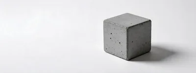 Concrete Cube Isolated On A White Background