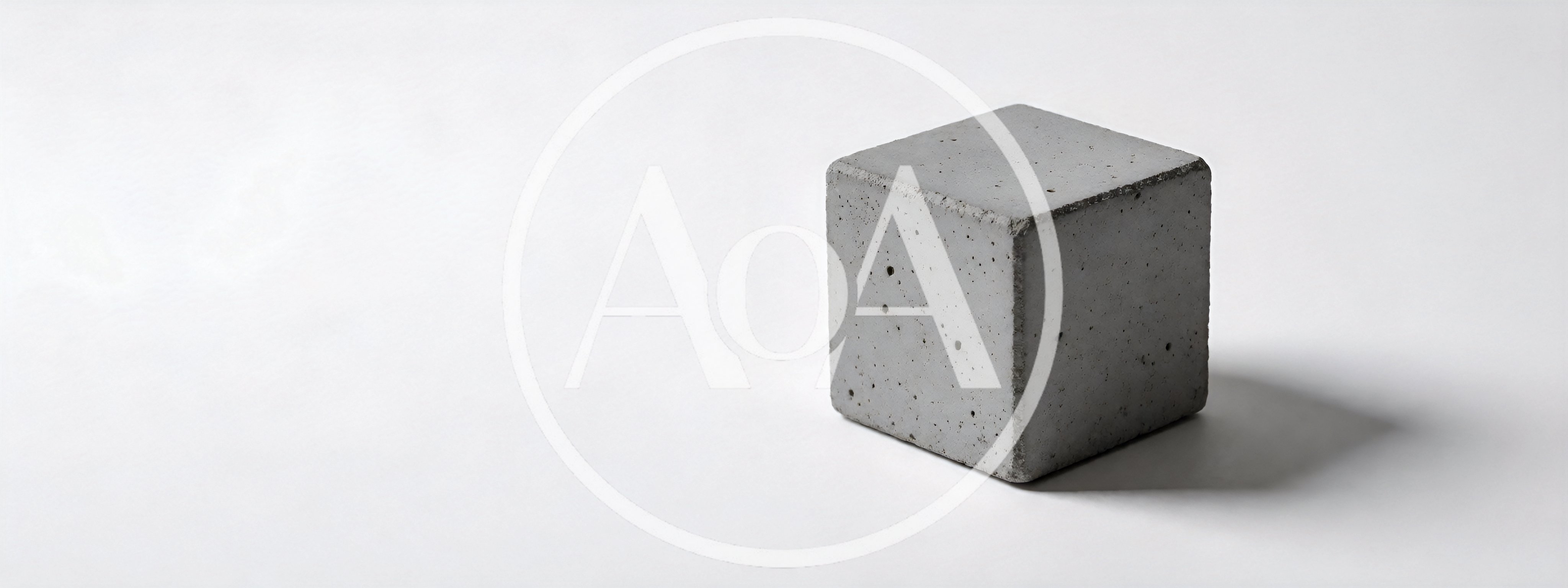 Concrete Cube Isolated On A White Background