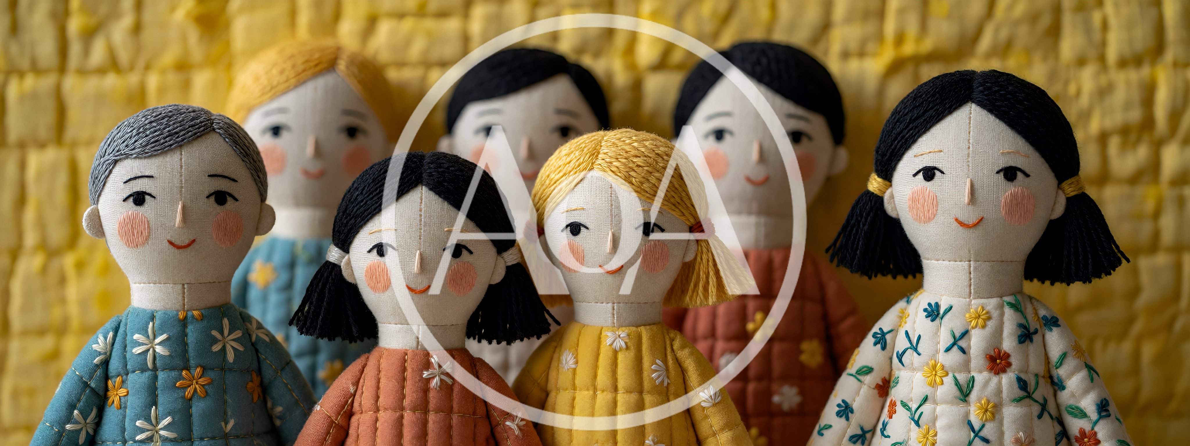 Handmade Fabric Dolls With Embroidered Details