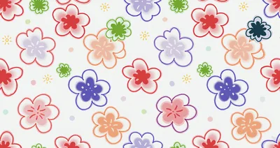 Seamless Pattern With Colorful Hand Drawn Flowers