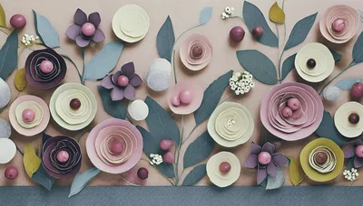 Paper Craft Floral Arrangement With Pastel Tones