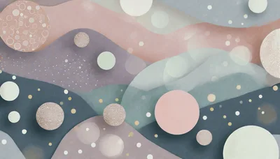 Abstract Background With Soft Pastel Waves And Circles