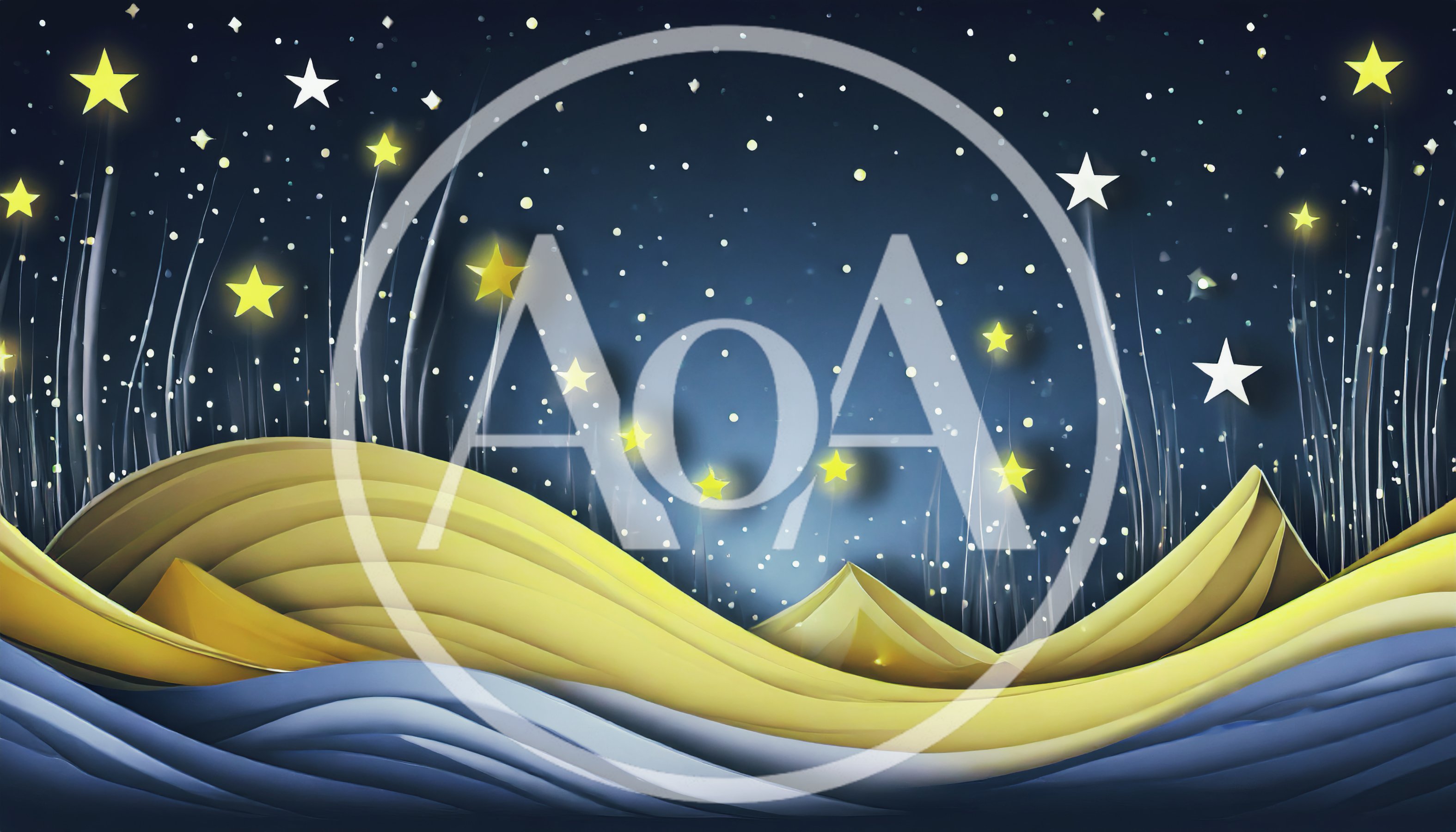 Abstract Paper Cutout Landscape With Glowing Stars