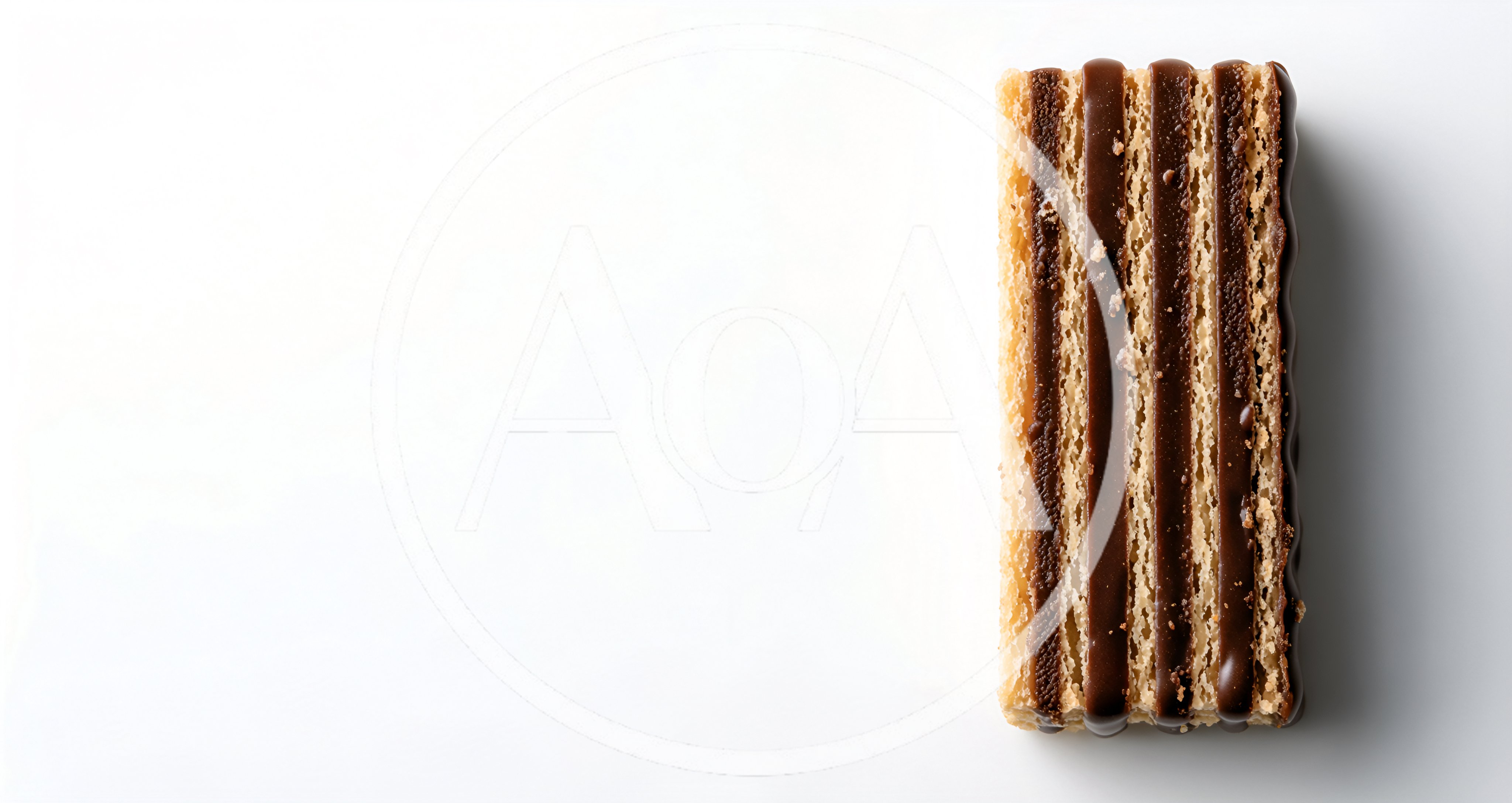 Single Chocolate Wafer Cookie On White Background