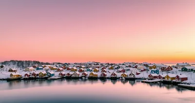 Colorful Fishing Village Houses in Reine Norway