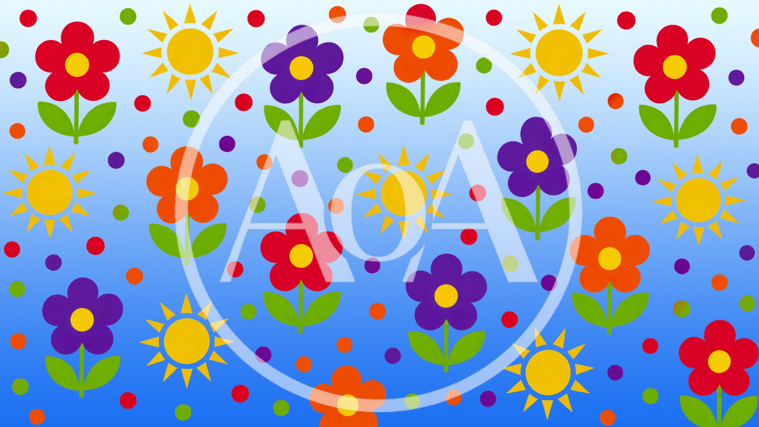 Colorful Floral And Sun Pattern Background