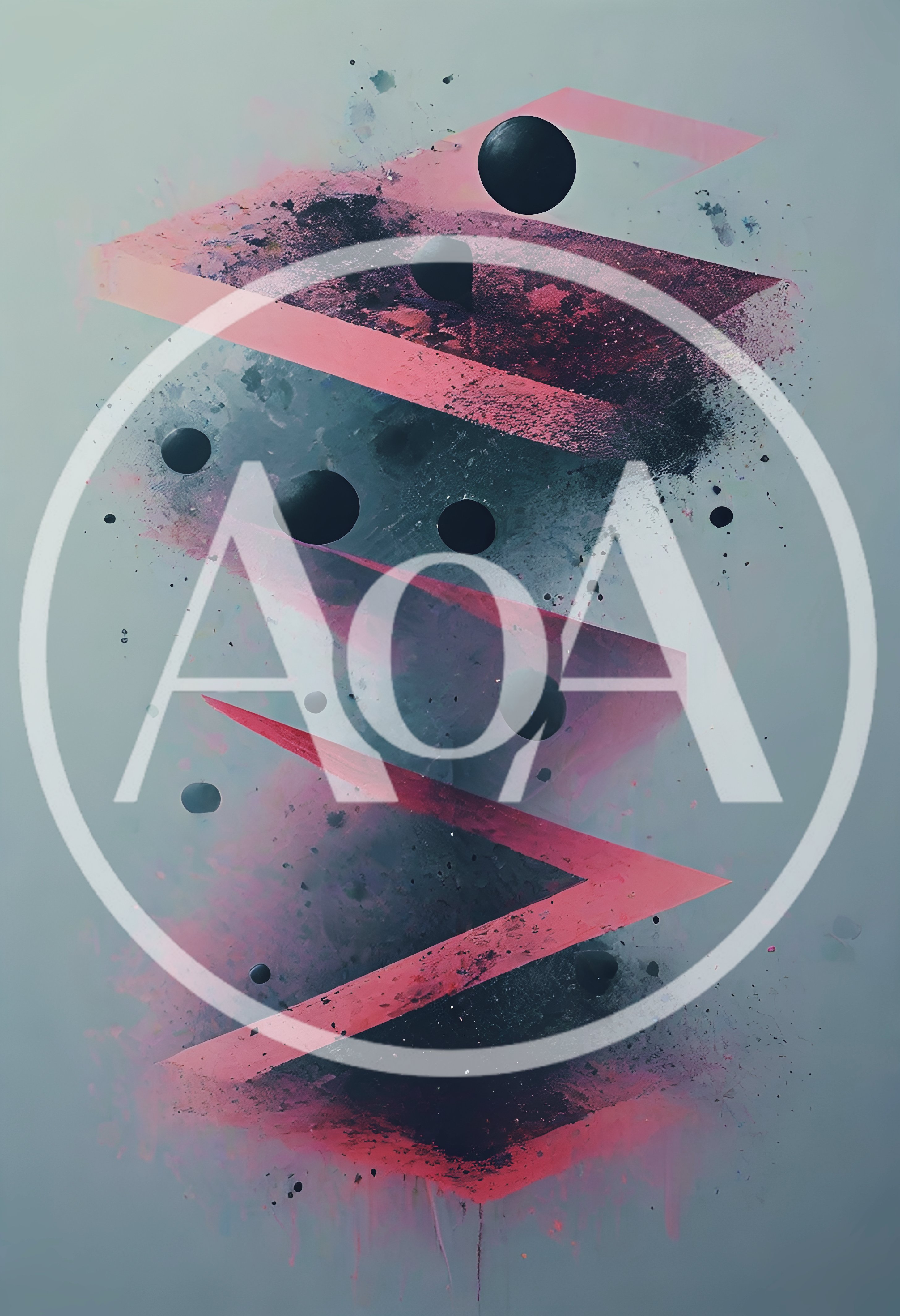 Abstract Geometric Composition With Floating Spheres And Pink Planes