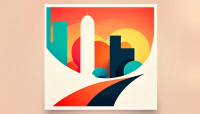 Abstract Minimalist Cityscape Illustration With Geometric Shapes
