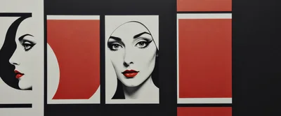 Stylized Graphic Art Featuring Portraits Of A Woman