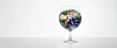 Planet Earth Inside A Clear Glass Goblet