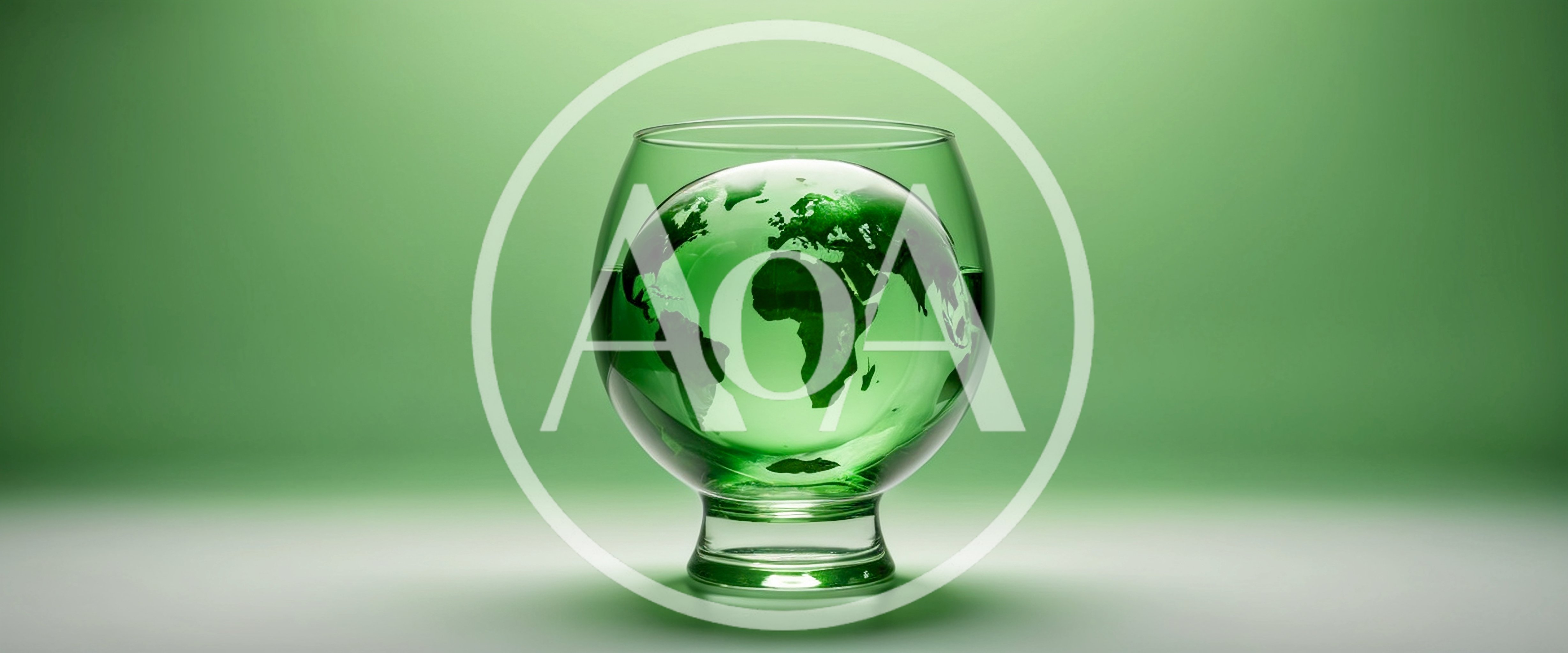 Green Earth Globe Inside A Glass Goblet