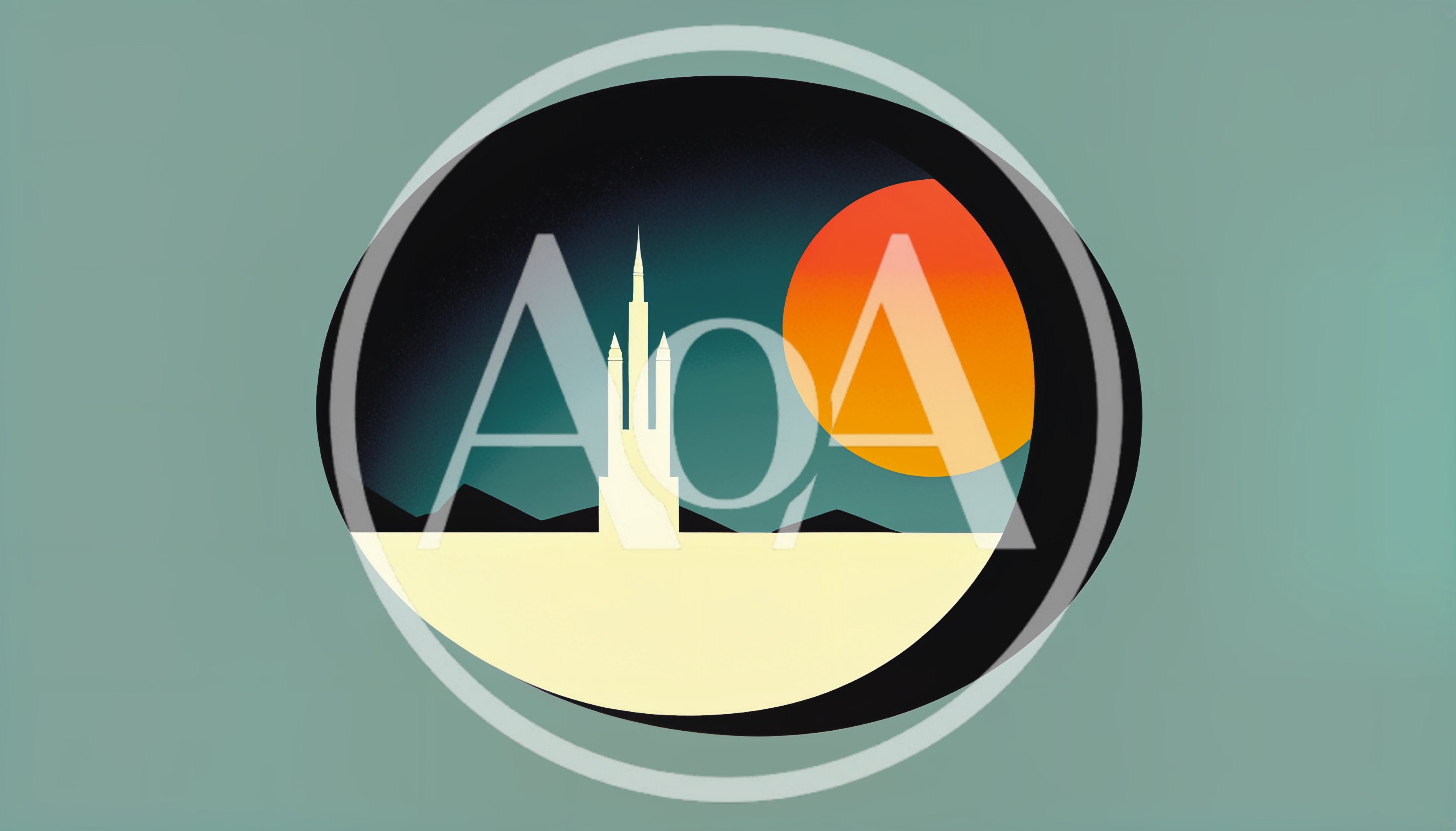 Minimalist Illustration Of A Futuristic Tower At Sunset