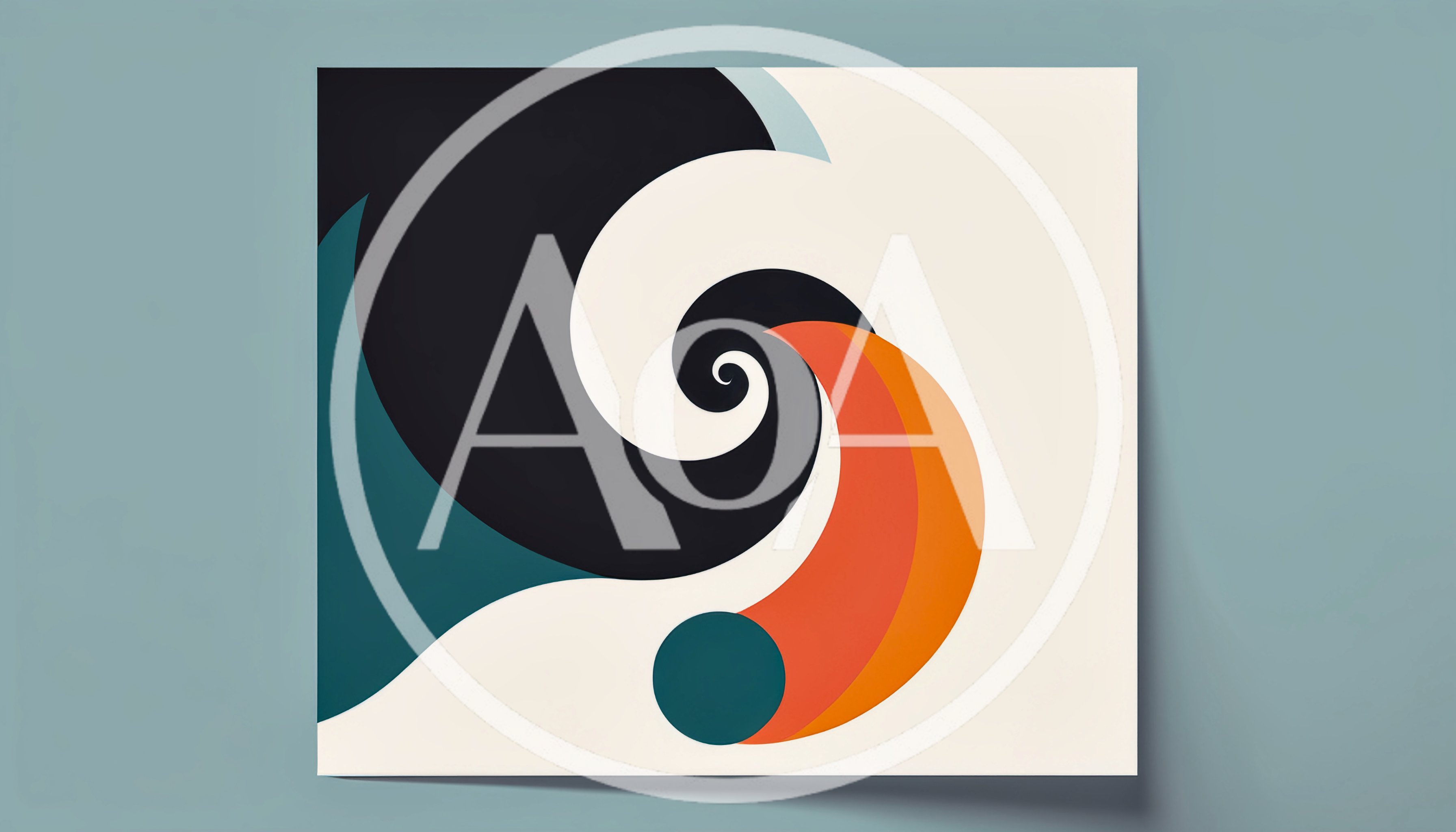 Abstract Geometric Spiral Design With Bold Colors
