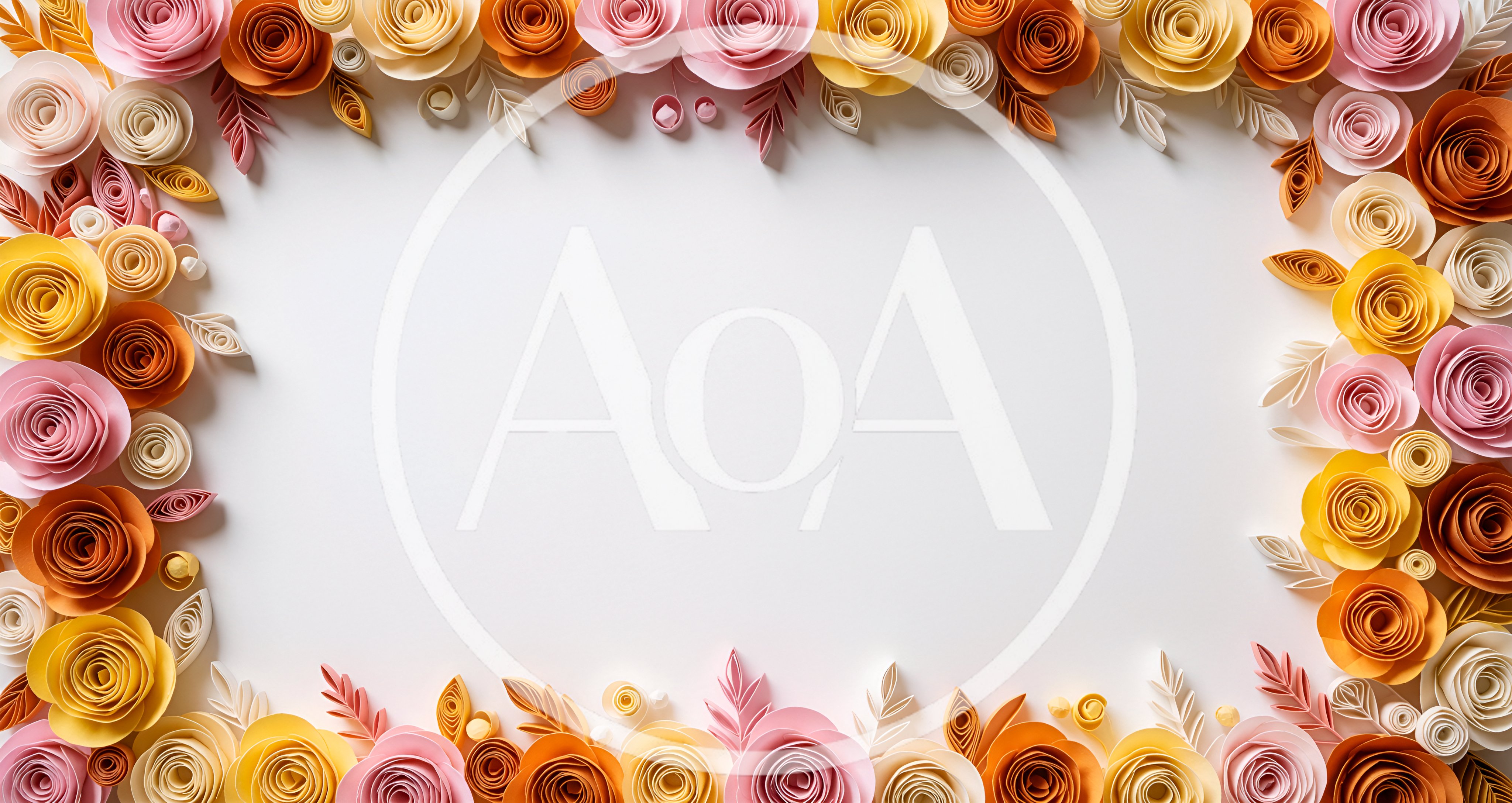 Paper Quilled Floral Frame Border