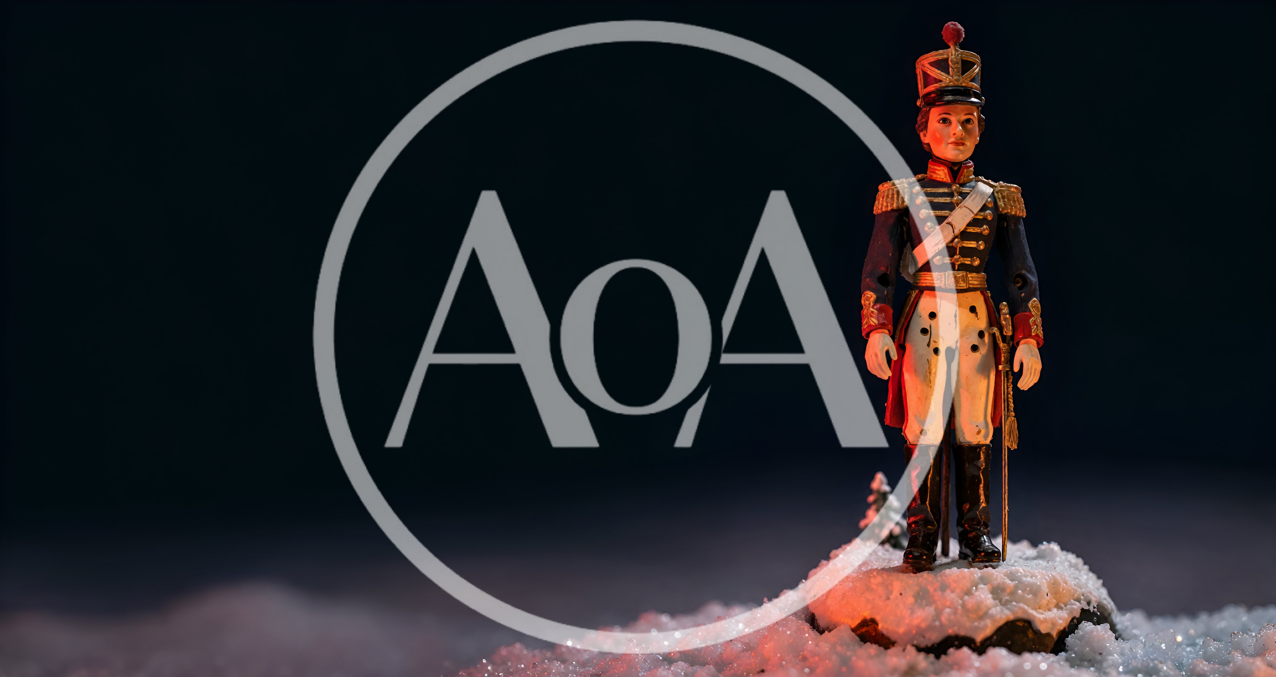 Toy Soldier Figurine Standing On Snowy Ground