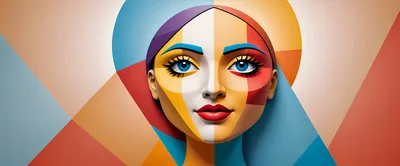 Abstract Geometric Portrait Of A Woman