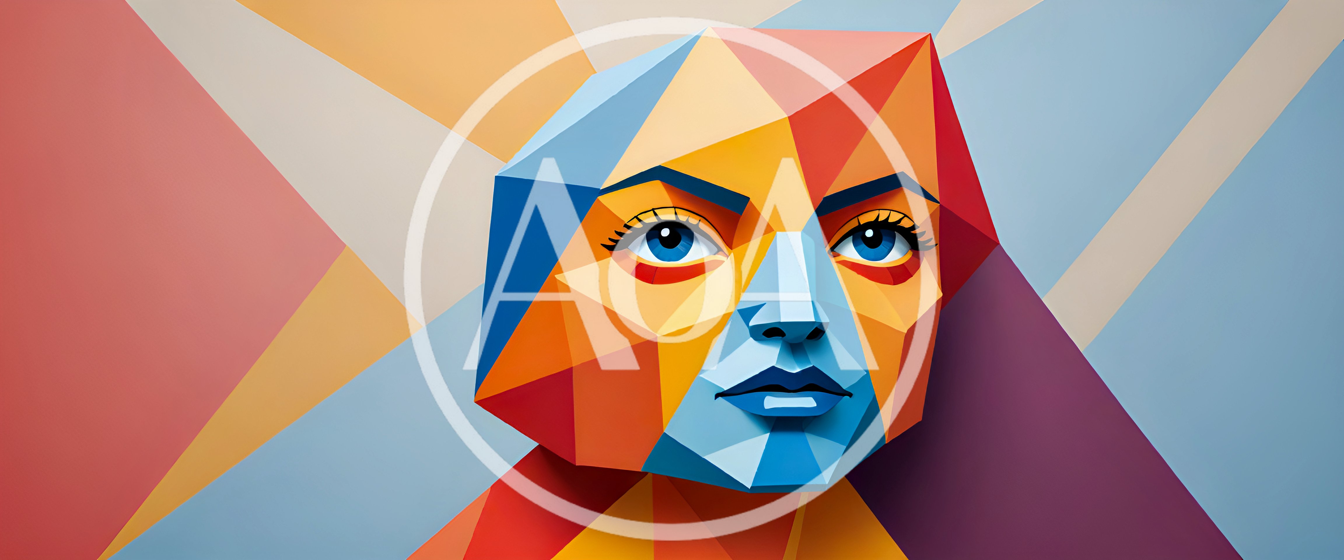 Low Poly Geometric Portrait Of A Human Face